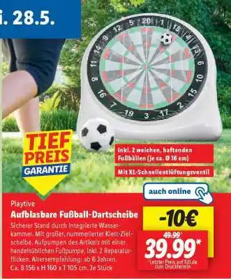 Lidl Playtive Aufblasbare Fußball-Dartscheibe Angebot