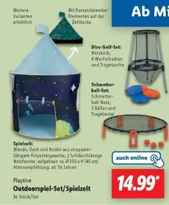 Lidl Playtive Outdoorspiel-Set/Spielzelt Angebot