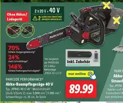 Lidl PARKSIDE PERFORMANCE Akku-Baumpflegesäge 40 V Angebot