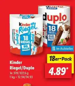 Lidl Kinder Riegel/Duplo Angebot