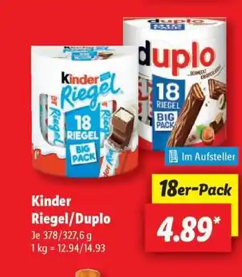 Lidl Kinder Riegel/Duplo Angebot