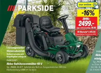 Lidl Akku-Aufsitzrasenmäher 48 V Angebot