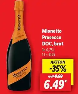 Lidl Mionetto Prosecco DOC, brut Angebot