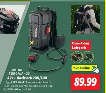 Lidl PARKSIDE PERFORMANCE Akku-Rucksack 20V/40V Angebot