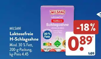Aldi Süd MILSANI Laktosefreie H-Schlagsahne Angebot