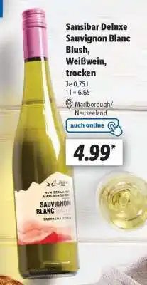 Lidl Sansibar Deluxe Sauvignon Blanc Blush, Weißwein, trocken Angebot