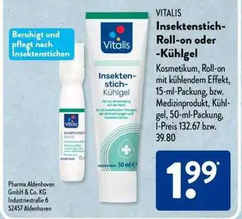Aldi Süd VITALIS Insektenstich-Roll-on oder -Kühlgel Angebot