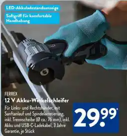 Aldi Süd FERREX 12-V-Akku-Winkelschleifer Angebot
