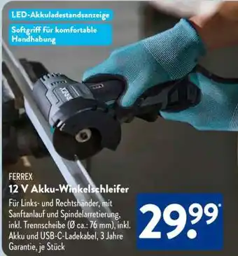 Aldi Süd FERREX 12-V-Akku-Winkelschleifer Angebot