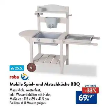 Aldi Süd Mobile Spiel- und Matschküche BBQ Angebot