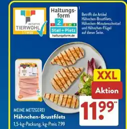 Aldi Süd MEINE METZGEREI Hähnchen-Brustfilets Angebot