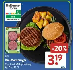 Aldi Süd Bio-Hamburger Angebot