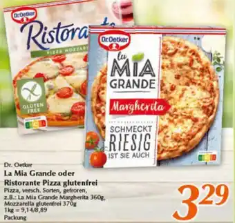 inkoop Dr. Oetker La Mia Grande oder Ristorante Pizza glutenfrei Angebot