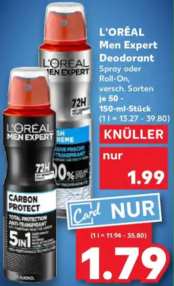 Kaufland L'ORÉAL Men Expert Deodorant Angebot