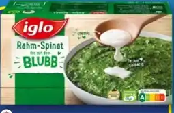 Aldi Nord Iglo Rahm-Spinat mit dem Blubb Angebot