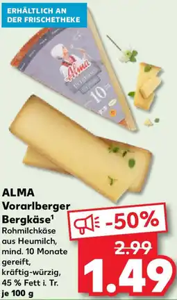 Kaufland ALMA Vorarlberger Bergkäse Angebot
