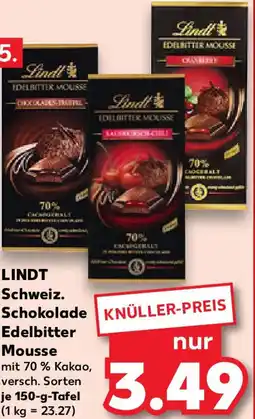 Kaufland LINDT Schweiz. Schokolade Edelbitter Mousse Angebot