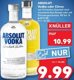 Kaufland ABSOLUT Vodka oder Citron Angebot