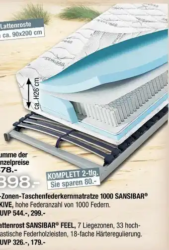 Ostermann Sansibar taschenfederkernmatratze oder lattenrost Angebot