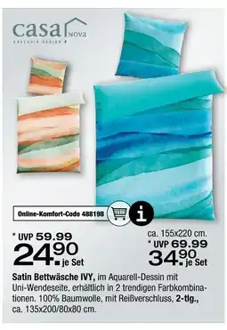 Ostermann Casa nova satin bettwäsche ivy Angebot