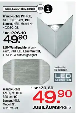 Ostermann Wandleuchte prince oder wandleuchte knut Angebot