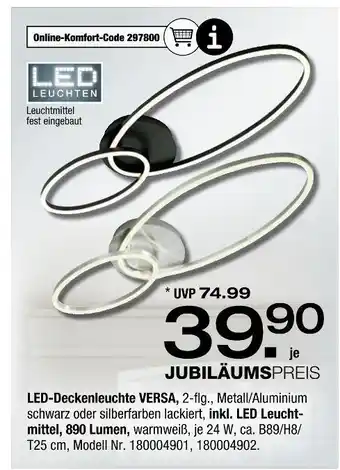 Ostermann Led-deckenleuchte versa Angebot