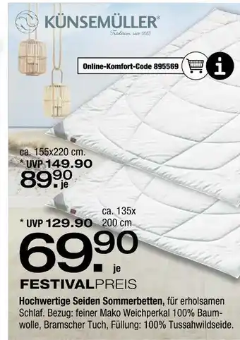 Ostermann Künsemüller hochwertige seiden sommerbetten Angebot