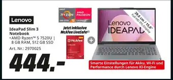 MediaMarkt Lenovo ideapad slim 3 notebook Angebot