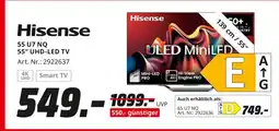 MediaMarkt Hisense 55 u7 nq 55 uhd-led tv Angebot