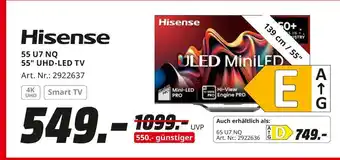 MediaMarkt Hisense 55 u7 nq 55 uhd-led tv Angebot