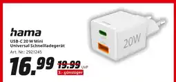 MediaMarkt Hama usb-c 20 w mini universal schnellladegerät Angebot