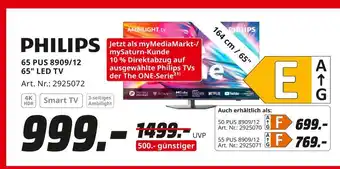 MediaMarkt Philips 65 pus 8909/12 65 led tv Angebot