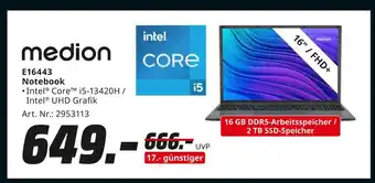 MediaMarkt Medion e16443 notebook Angebot