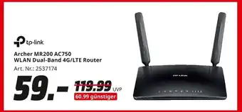 MediaMarkt Tp-link archer mr200 ac750 wlan dual-band 4g/lte router Angebot