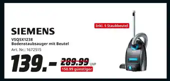 MediaMarkt Siemens bodenstaubsauger mit beutel Angebot