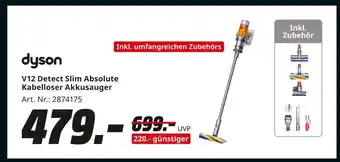 MediaMarkt Dyson v12 detect slim absolute kabelloser akkusauger Angebot