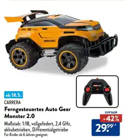 Aldi Nord Carrera ferngesteuertes auto gear monster 2.0 Angebot