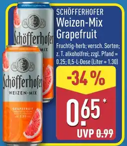 Aldi Nord Schöfferhofer weizen-mix grapefruit Angebot