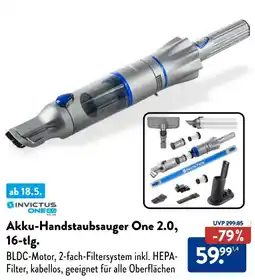 Aldi Nord Invictus akku-handstaubsauger one 2.0, 16-tlg Angebot