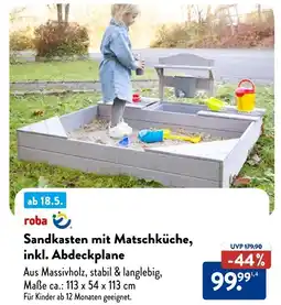 Aldi Nord Roba sandkasten mit matschküche, inkl. abdeckplane Angebot