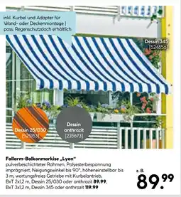 Hellweg Fallarm-balkonmarkise „lyon“ Angebot