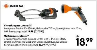 Hellweg Gardena viereckregner „aqua s“ oder multibrause „classic“ Angebot
