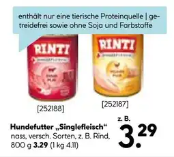 Hellweg Rinti hundefutter „singlefleisch“ Angebot