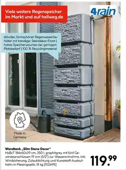 Hellweg 4rain wandtank „slim stone decor“ Angebot