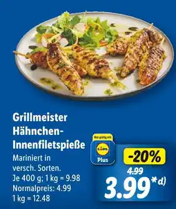 Lidl Grillmeister hähnchen-innenfiletspieße Angebot