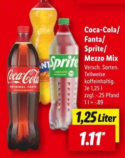 Lidl Coca-cola coca-cola/fanta/sprite/mezzo mix Angebot