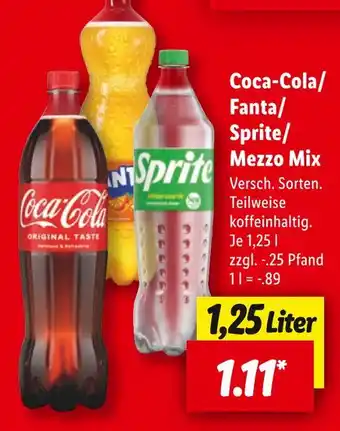 Lidl Coca-cola coca-cola/fanta/sprite/mezzo mix Angebot