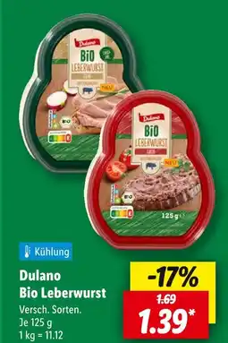 Lidl Dulano bio leberwurst Angebot
