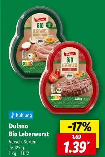 Lidl Dulano bio leberwurst Angebot