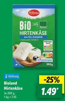 Lidl Milbona bioland hirtenkäse Angebot
